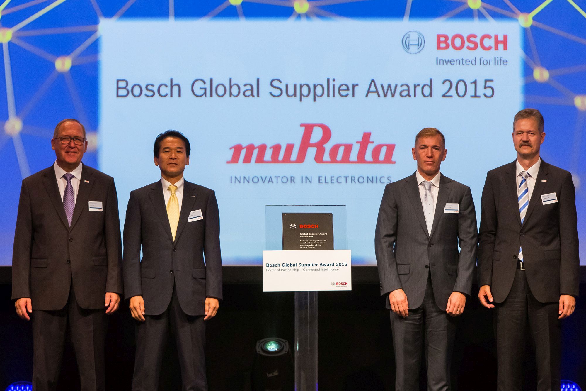 Murata receives Power of Partnership award at Bosch Global Supplier Award 2015 