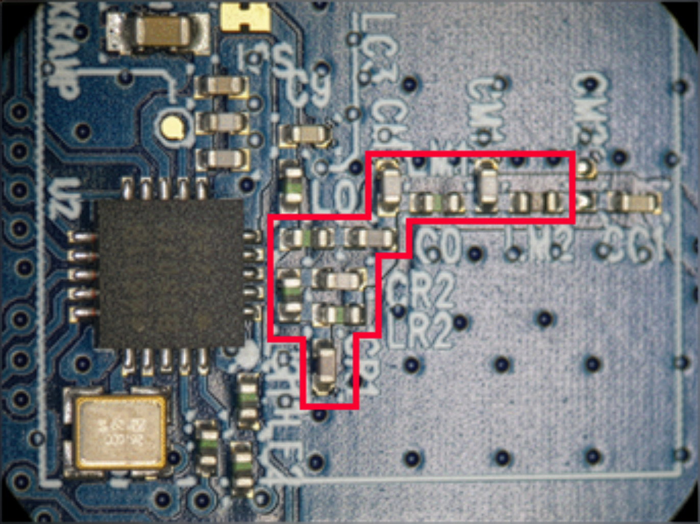 RF board with discrete L and C circuit