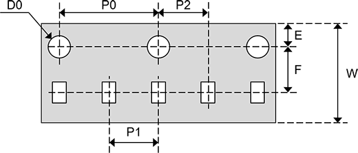 Taping spec for applicable chips W8P2
