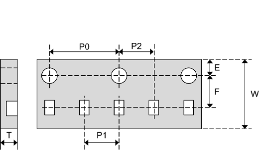 テープ寸法 W8P2