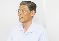 Yamagishi responding at the interview (Development & Plant)