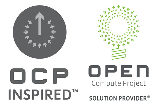 OCP INSPIRED™、OPEN Compute Project SOLUTION PROVIDER®のロゴマーク