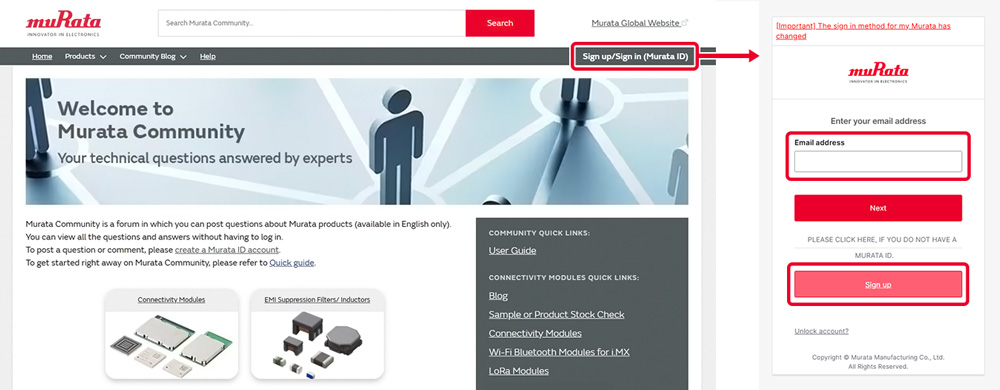 Image of sign up/sign in