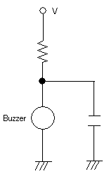 example of the drive circuit for a Piezoelectric Buzzer or a Piezoelectric Sounder (Self Drive Type).