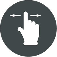 Swipe left or right to change screens.